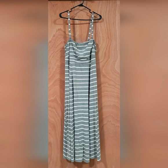 Torrid Gray Striped Jersey Maxi Dress Size 2X - Picture 1 of 3